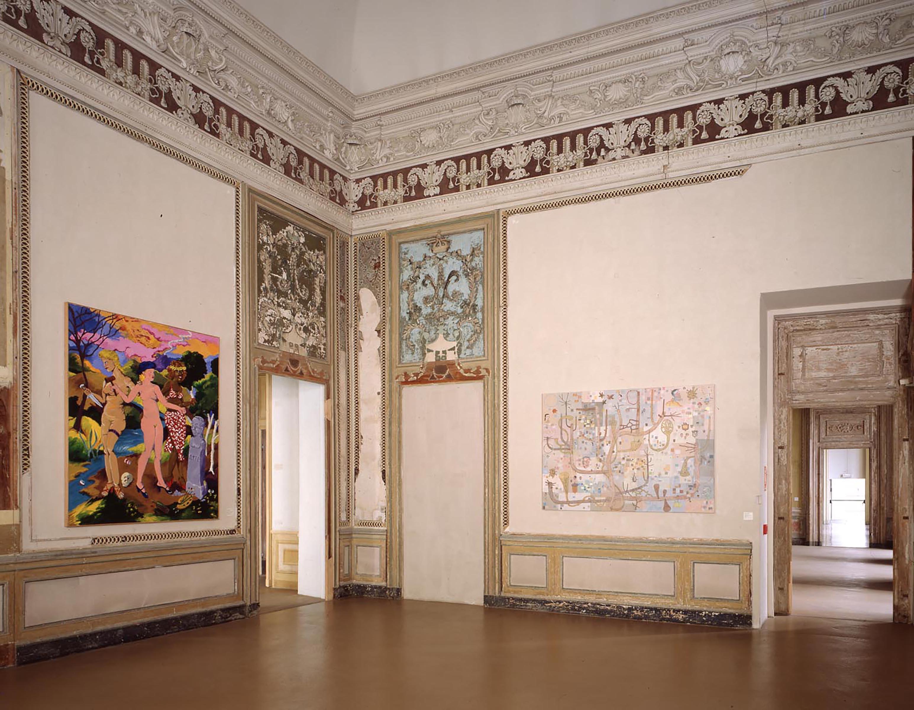 Robert Colescott, The Three Grace: Art, Sex and Death, 1981 and Christian Schumann, Hoot, 1995
